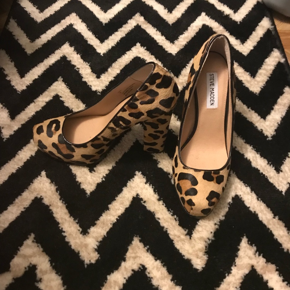 Steve Madden Leopard Print Heels - Size 8